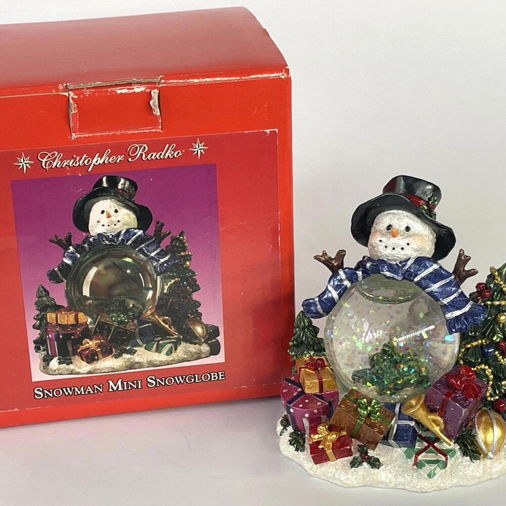 Christopher Radko Snowman Mini Snowglobe Figurine 4"‎ in Box